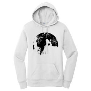 Poodle Pet Dog Fan Full Moon At Night Women's Pullover Hoodie