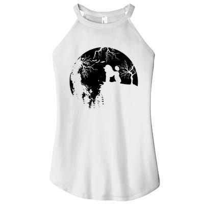 Poodle Pet Dog Fan Full Moon At Night Women’s Perfect Tri Rocker Tank