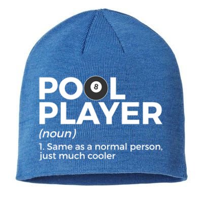 Pool Player Definition Funny Billiards Gift Sustainable Beanie