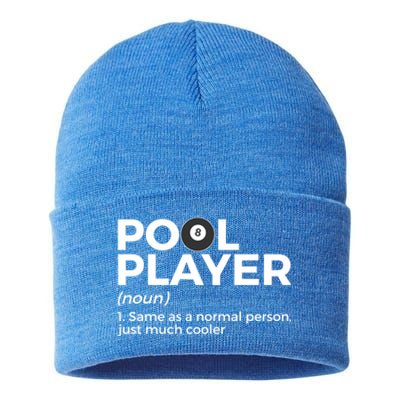 Pool Player Definition Funny Billiards Gift Sustainable Knit Beanie