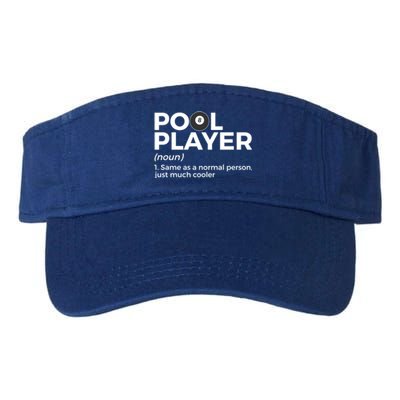 Pool Player Definition Funny Billiards Gift Valucap Bio-Washed Visor