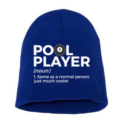 Pool Player Definition Funny Billiards Gift Short Acrylic Beanie