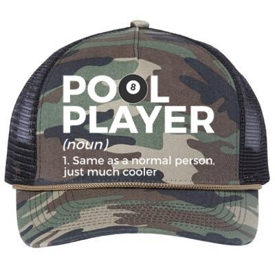 Pool Player Definition Funny Billiards Gift Retro Rope Trucker Hat Cap