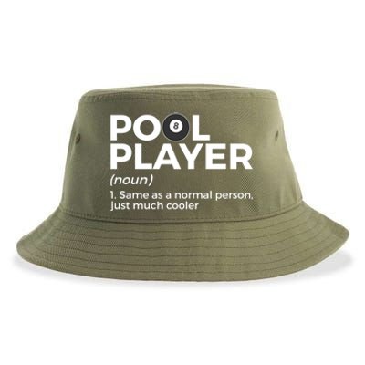 Pool Player Definition Funny Billiards Gift Sustainable Bucket Hat