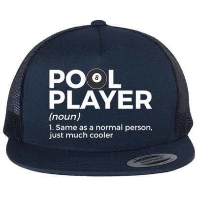 Pool Player Definition Funny Billiards Gift Flat Bill Trucker Hat