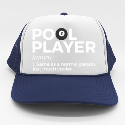 Pool Player Definition Funny Billiards Gift Trucker Hat