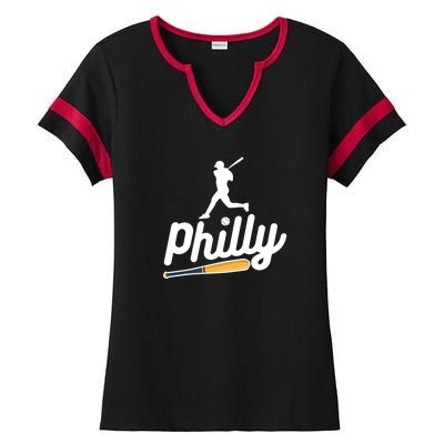 Phillies Philly Dancing On My Own Philadelphia Baseball Ladies Halftime Notch Neck Tee