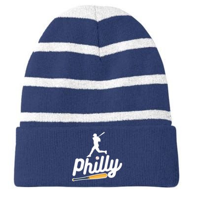 Phillies Philly Dancing On My Own Philadelphia Baseball Striped Beanie with Solid Band