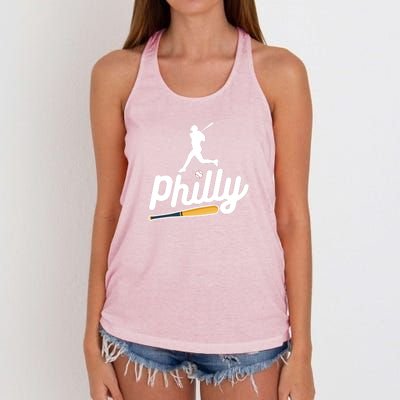 Phillies Philly Dancing On My Own Philadelphia Baseball Women's Knotted Racerback Tank