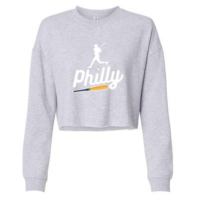 Phillies Philly Dancing On My Own Philadelphia Baseball Cropped Pullover Crew