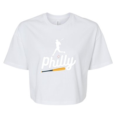 Phillies Philly Dancing On My Own Philadelphia Baseball Bella+Canvas Jersey Crop Tee