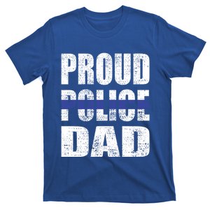 Proud Police Dad Blue Line Father Police Officer Dad Gift T-Shirt