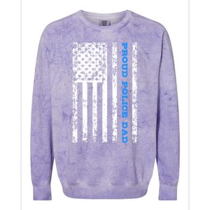 Proud Police Dad Cute Gift Colorblast Crewneck Sweatshirt