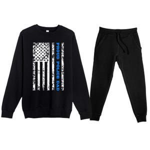 Proud Police Dad Cute Gift Premium Crewneck Sweatsuit Set