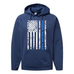 Proud Police Dad Cute Gift Performance Fleece Hoodie