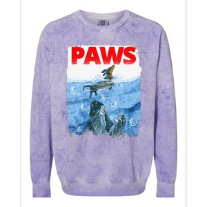 Paws Paw Dachshund Dog Retro Colorblast Crewneck Sweatshirt