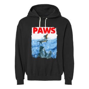 Paws Paw Dachshund Dog Retro Garment-Dyed Fleece Hoodie