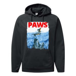 Paws Paw Dachshund Dog Retro Performance Fleece Hoodie