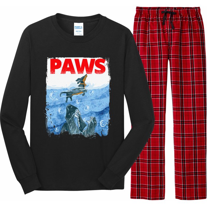 Paws Paw Dachshund Dog Retro Long Sleeve Pajama Set