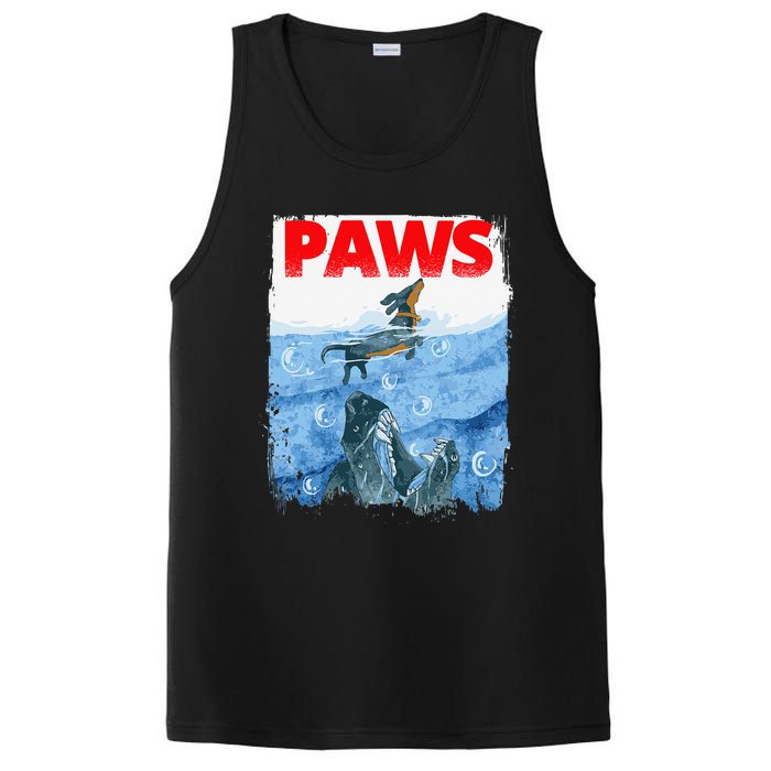 Paws Paw Dachshund Dog Retro PosiCharge Competitor Tank