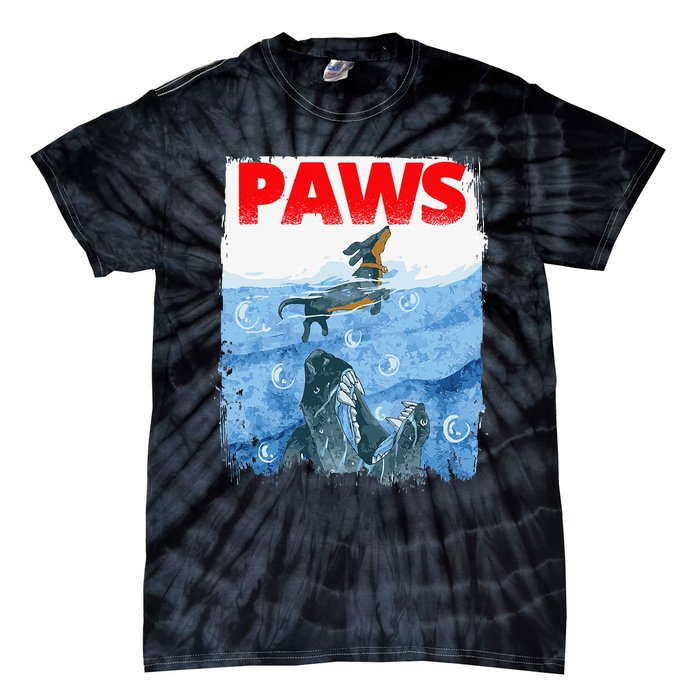 Paws Paw Dachshund Dog Retro Tie-Dye T-Shirt