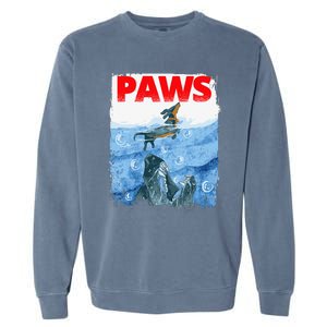 Paws Paw Dachshund Dog Retro Garment-Dyed Sweatshirt