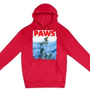 Paws Paw Dachshund Dog Retro Premium Pullover Hoodie