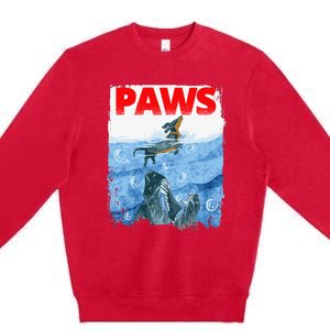 Paws Paw Dachshund Dog Retro Premium Crewneck Sweatshirt