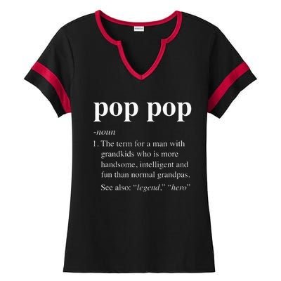 Pop Pop Definition Funny Poppop Dictionary Ladies Halftime Notch Neck Tee