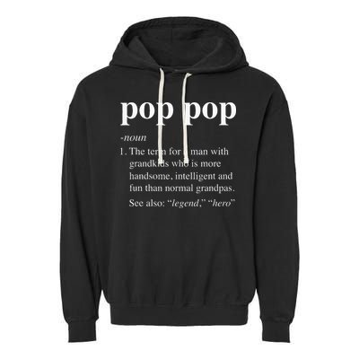 Pop Pop Definition Funny Poppop Dictionary Garment-Dyed Fleece Hoodie