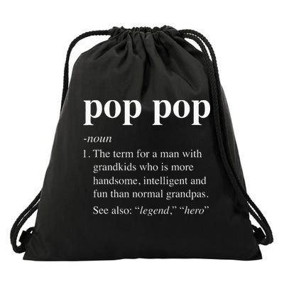 Pop Pop Definition Funny Poppop Dictionary Drawstring Bag
