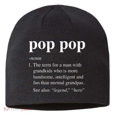 Pop Pop Definition Funny Poppop Dictionary Sustainable Beanie