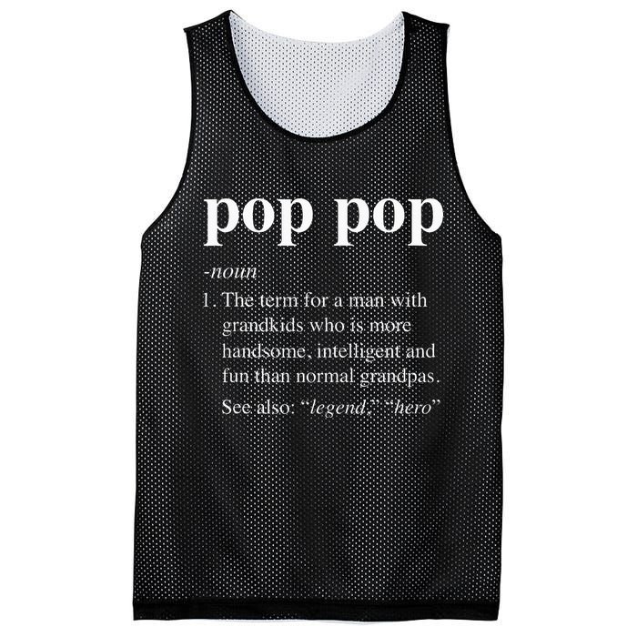 Pop Pop Definition Funny Poppop Dictionary Mesh Reversible Basketball Jersey Tank