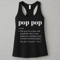 Pop Pop Definition Funny Poppop Dictionary Womens Tank Top