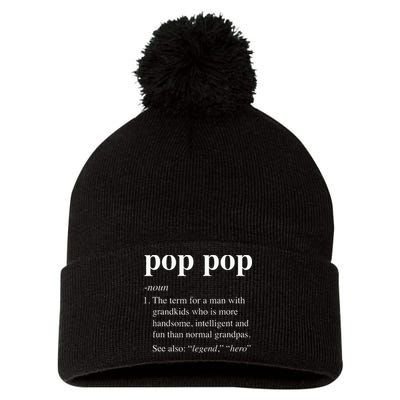 Pop Pop Definition Funny Poppop Dictionary Pom Pom 12in Knit Beanie