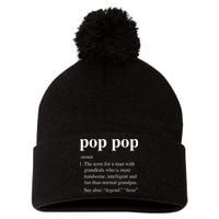 Pop Pop Definition Funny Poppop Dictionary Pom Pom 12in Knit Beanie