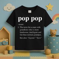 Pop Pop Definition Funny Poppop Dictionary Toddler T-Shirt