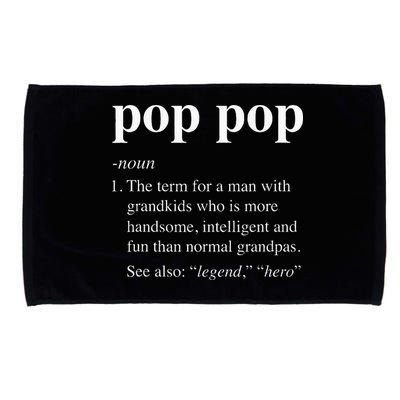 Pop Pop Definition Funny Poppop Dictionary Microfiber Hand Towel