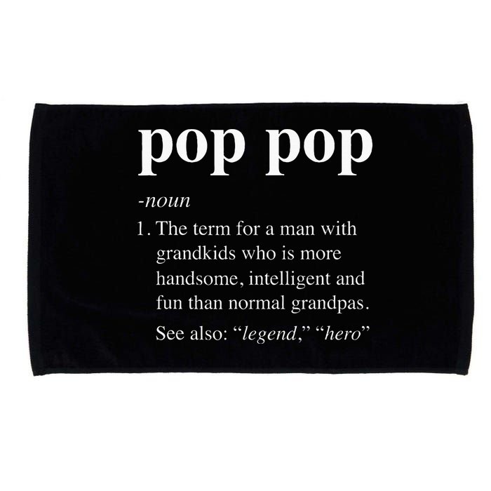 Pop Pop Definition Funny Poppop Dictionary Microfiber Hand Towel