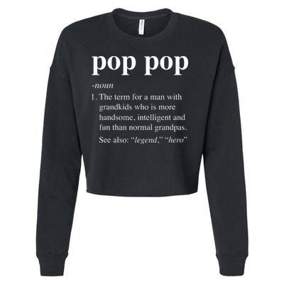 Pop Pop Definition Funny Poppop Dictionary Cropped Pullover Crew