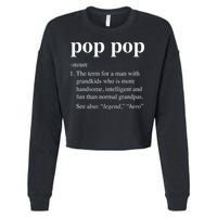 Pop Pop Definition Funny Poppop Dictionary Cropped Pullover Crew