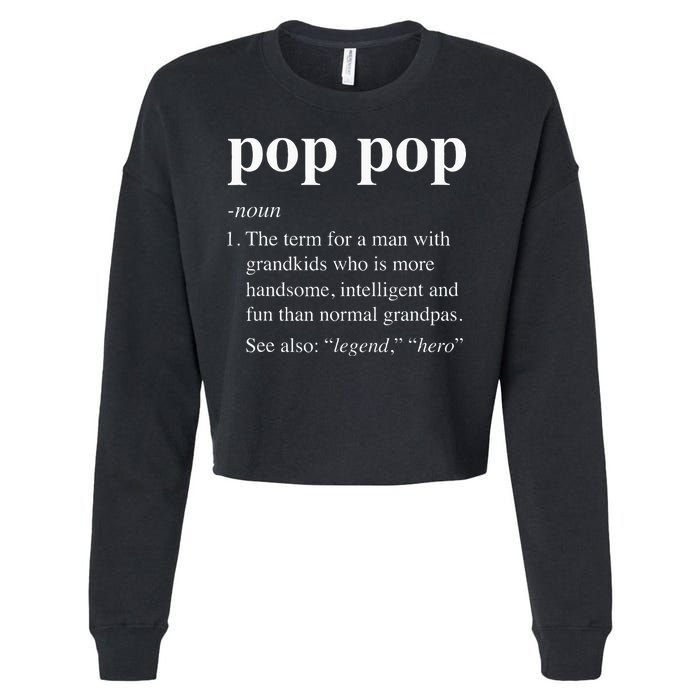 Pop Pop Definition Funny Poppop Dictionary Cropped Pullover Crew