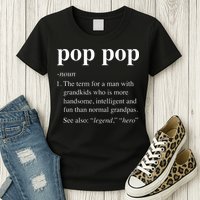 Pop Pop Definition Funny Poppop Dictionary Womens T-Shirt