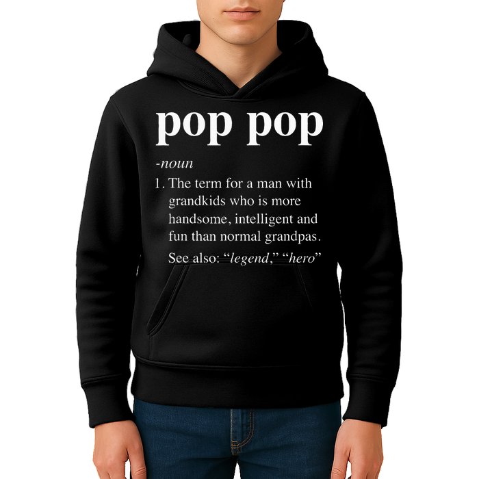 Pop Pop Definition Funny Poppop Dictionary Kids Hoodie