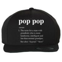 Pop Pop Definition Funny Poppop Dictionary Wool Snapback Cap