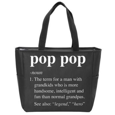 Pop Pop Definition Funny Poppop Dictionary Zip Tote Bag