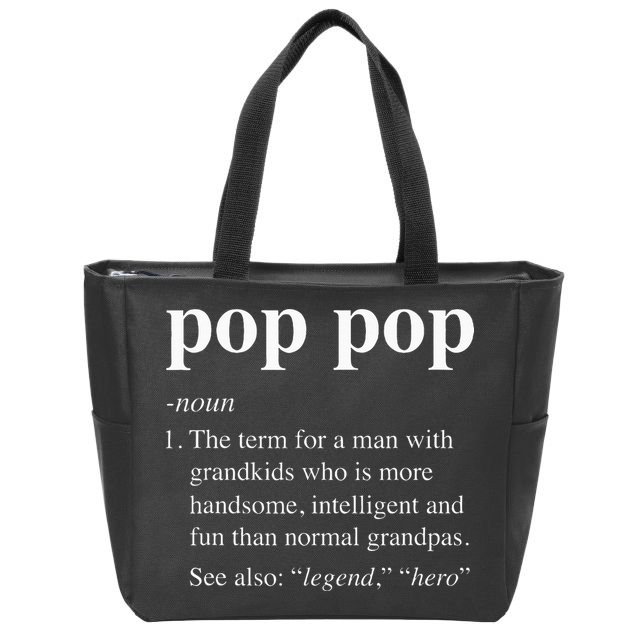 Pop Pop Definition Funny Poppop Dictionary Zip Tote Bag
