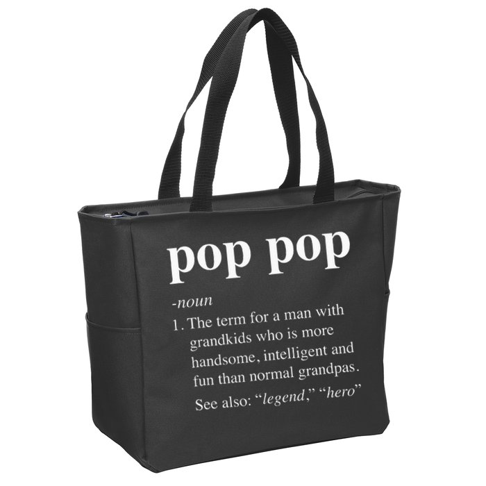 Pop Pop Definition Funny Poppop Dictionary Zip Tote Bag