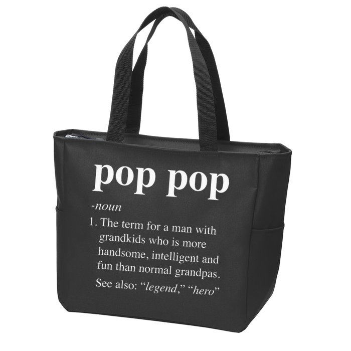 Pop Pop Definition Funny Poppop Dictionary Zip Tote Bag