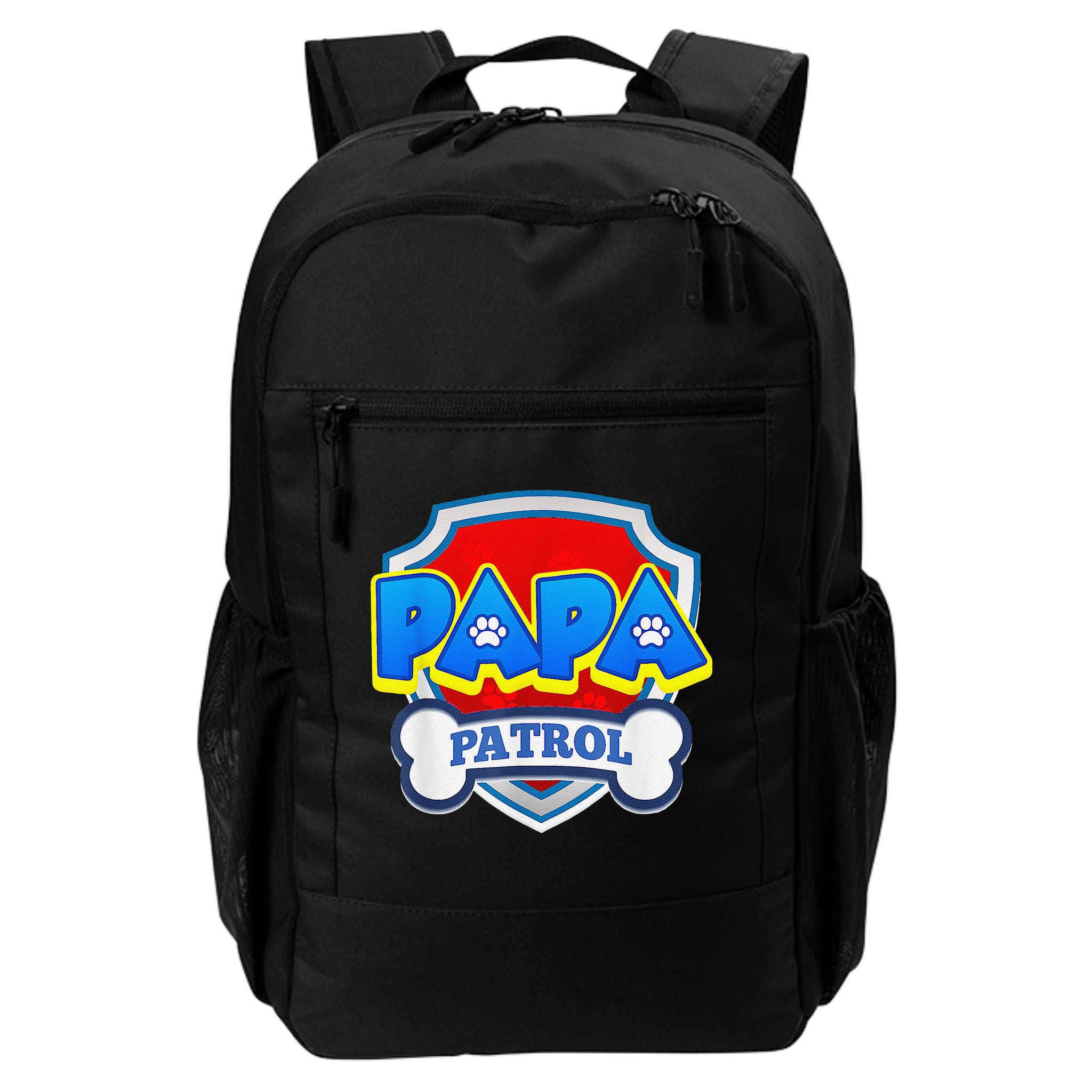 Papa Patrol Dog Funny Gift Birthday Party Backpack